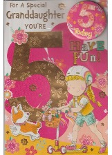 For A Special Granddaughter You're 5 (Badge Card)